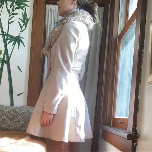 Glamorous fitted wool coat fur collar - Picture 2 of 7